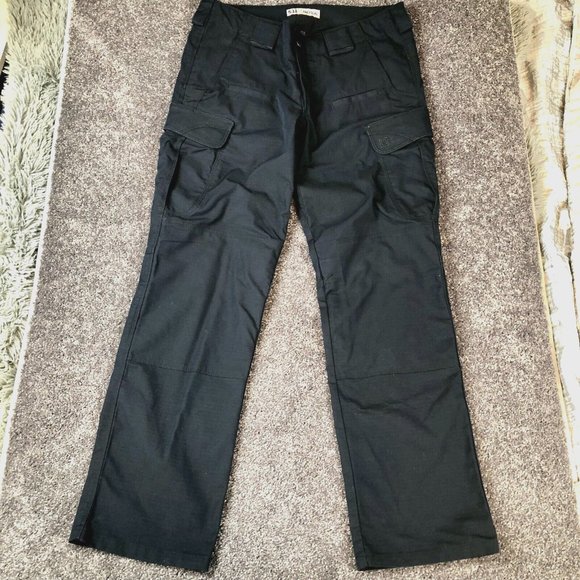 5.11 Tactical Pants Womens 10 Blue Cargo Rip Stop Hiking Tactical Workwear EMT - Picture 1 of 10